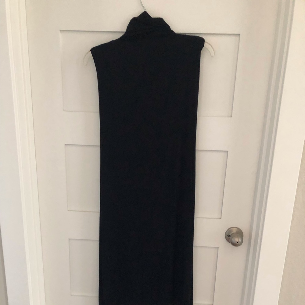 White & Warren mock neck sleeveless dress sz S
